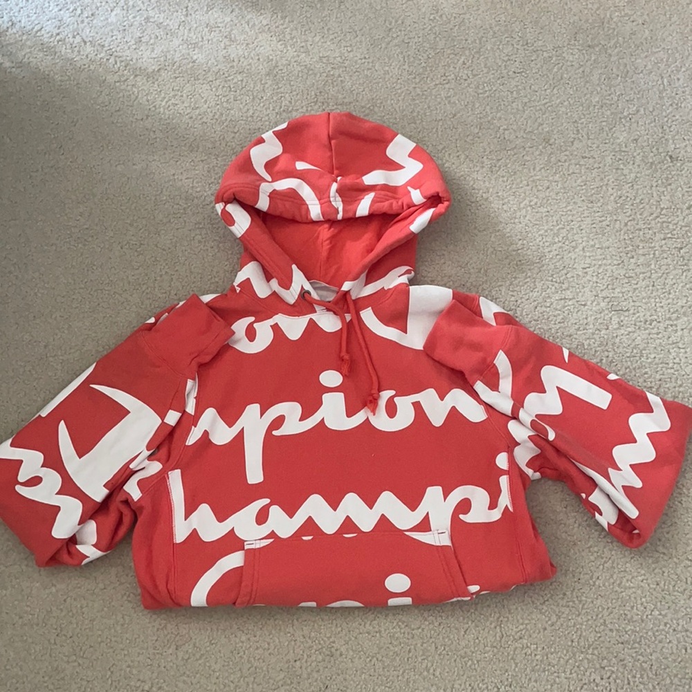 Unisex Champion Hoodie  Color Salmon Size Small